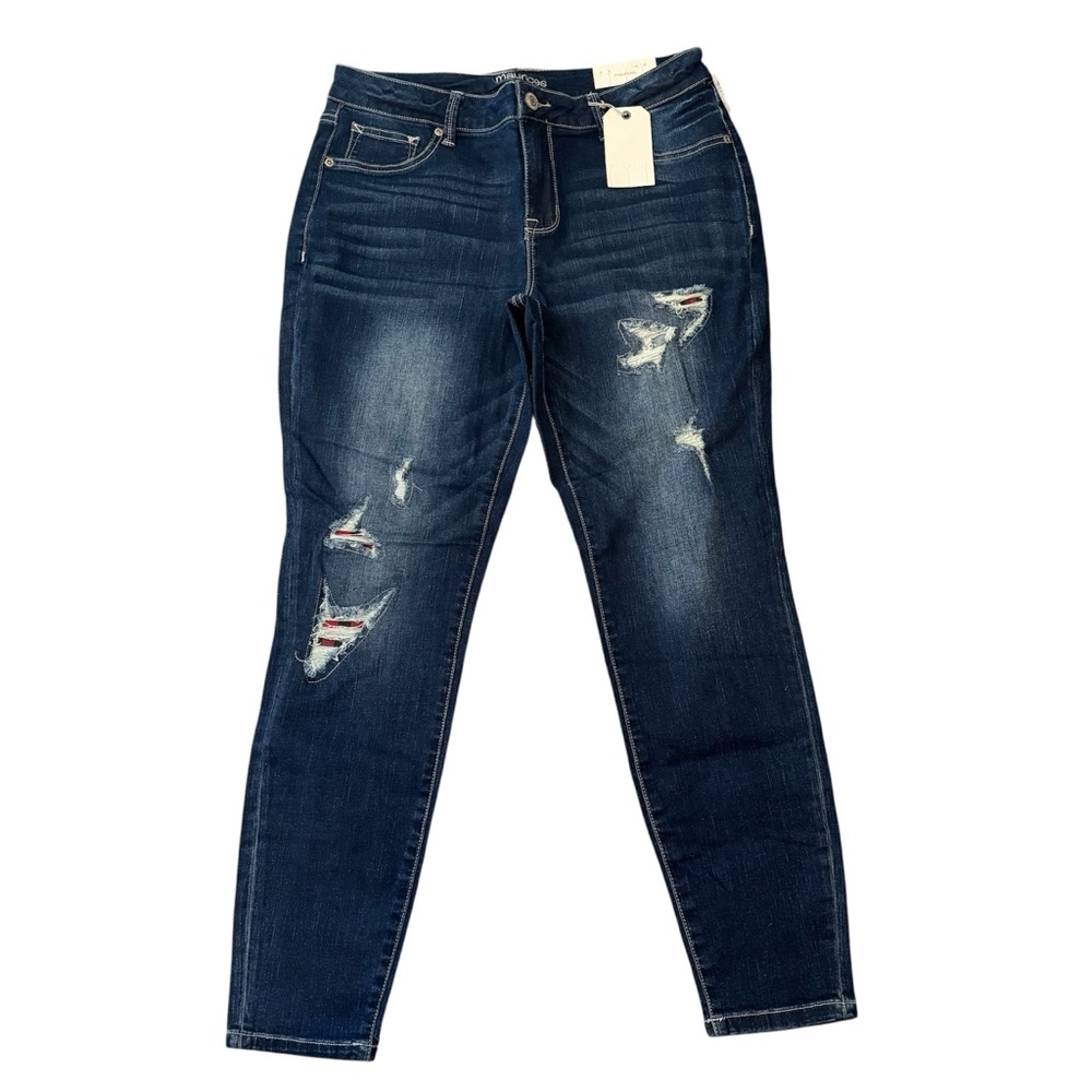 🚨BOGO FREE Distressed Blue Women's Denim Jeans NWT Size Large
